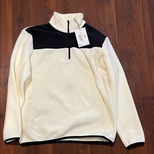 ZYIA Black and White 1/4 zip Sweater
